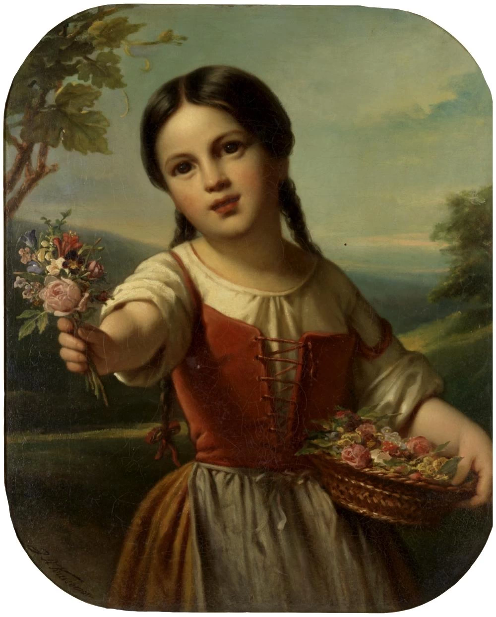 Ragazza con fiori
